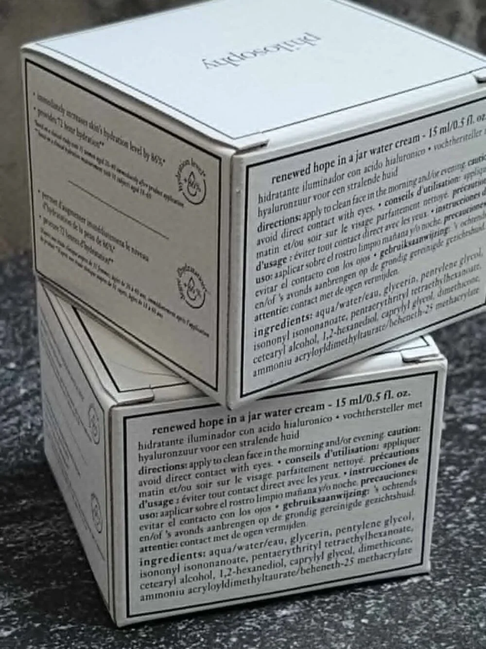 philosophy Hope in a jar Water cream - set of 2, .05 oz each - new in box